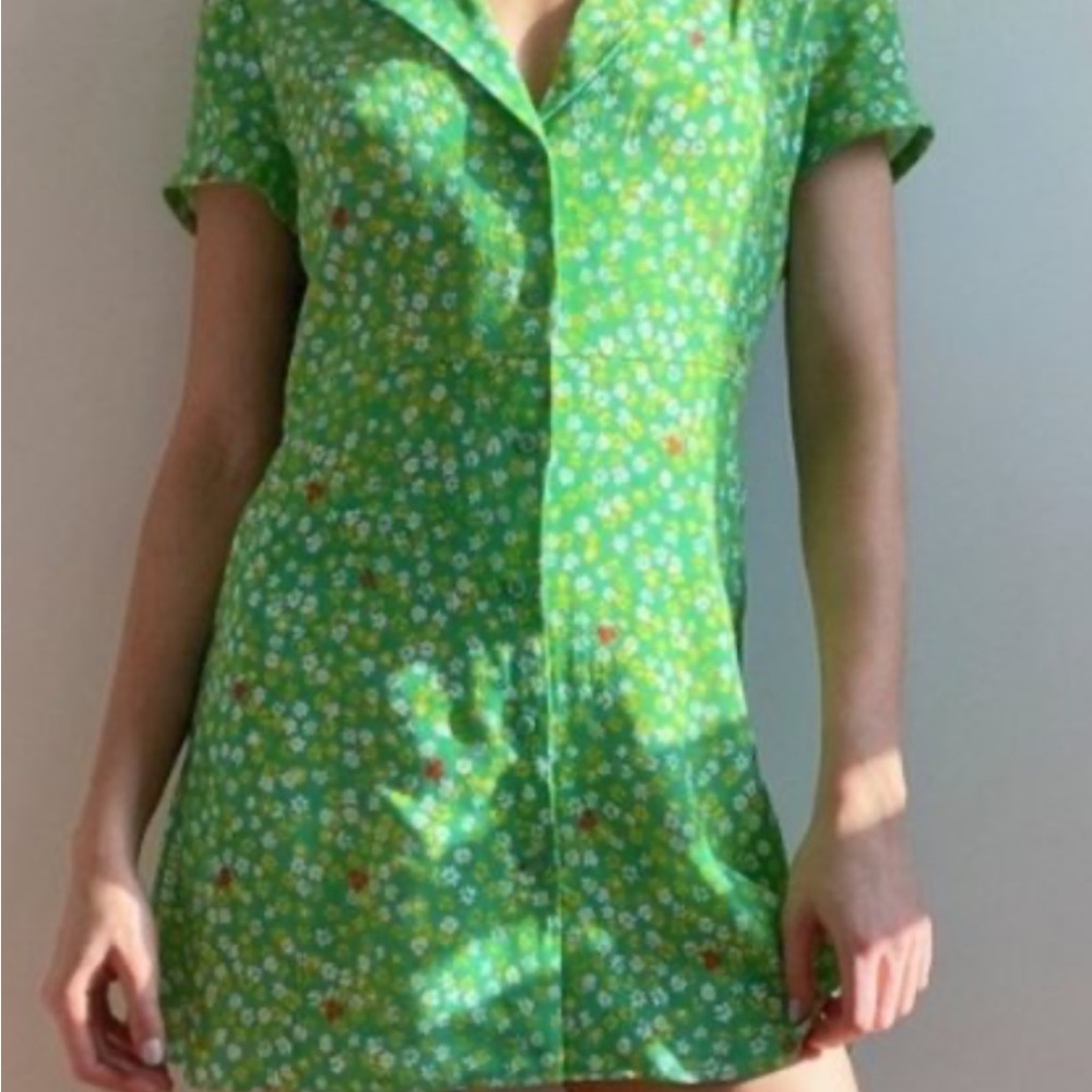 Sunday Best Green Floral Mini Dress
